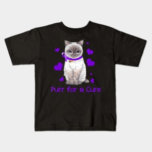 CAT PURR CUTE ALZHEIMER AWARENESS Gift Kids T-Shirt